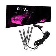Car LED Interior Strip Light, 12V 12 LED Vehicle Under Dash Footwell Pink