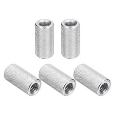20Pcs Knurled Thumb Nut, 1/4"-20x20mm Pass Hole Nut Aluminum Alloy, Silver