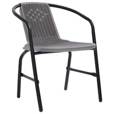 Garden Chair Set of 4 Black Plastic rattan, steel Standard vidaXL