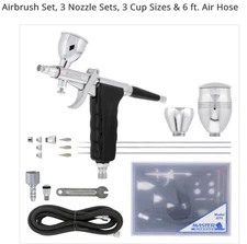 3 Tips 3 Cups G79 All-Purpose Gravity Dual-Action Spray Gun Trigger Airbrush