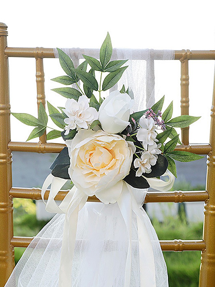 Artificial Flower Arrangement Long Ribbon Prop Fake Rose Flower Arrangement Ligh