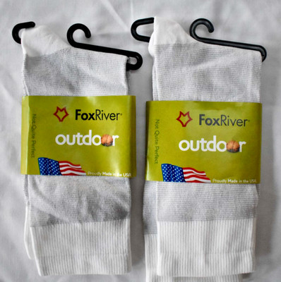 2 pack FoxRiver X-Static Crew Hiking Liner Socks Ultra Lightweight adult Size M