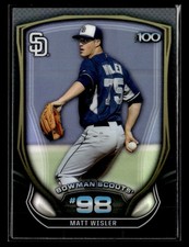 2015 Bowman #BTP-98 Matt Wisler Bowman Scouts' Top 100 Card San Diego Padres