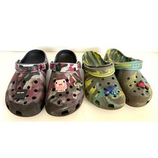 Crocs Kids Classic Clog Shoes Camo Minecraft Jibbitz Sandals Size 11