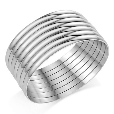 Stainless Steel Extra Extra Large (XXL) Plus Size Bangle Bracelets Set for Women