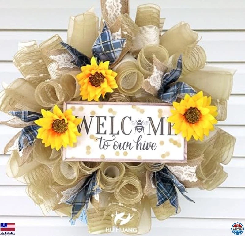 HUIHUANG 2.5" Blue Velvet Wired Ribbon - Blue & Gold Plaid Christmas, 10 Yds - Image 4 of 4