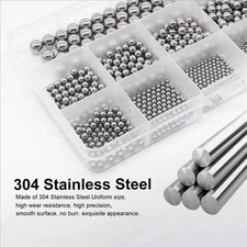 520 Pcs Metric Precision Steel Bearing Balls, Assorted Stainless Steel Loose Bic