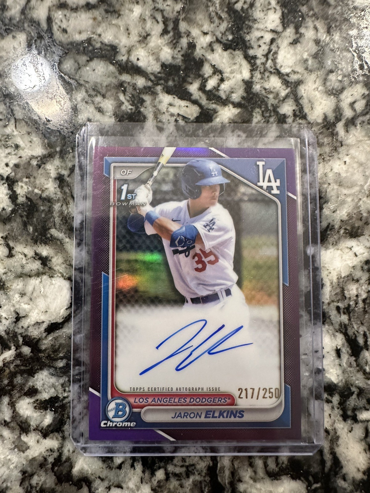Jaron Elkins 2024 1st Bowman Chrome Purple Refractor Auto /250 - RCO2