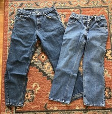 Wrangler Denim Blue Jeans boys lot of 2. 32x30, 16 Adjustable
