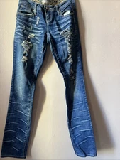 Soundgirl Distressed Jeans with Pearl Accents Women's Size 5