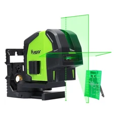 Laser Level with 2 Plumb Dots - Huepar Professional Green Laser Beam Fan Angl...
