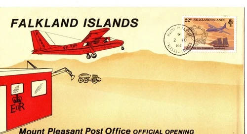 FALKLAND ISLANDS 1984 FIRST DAY COVER OPENING MOUNT PLEASANT POST OFFICE