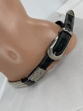 Vintage streetwear Motorcycle Grunge Biker Metal Bonded Leather Belt 90s y2K 34