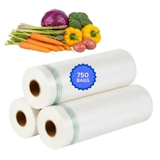 Clear Produce Roll - 750 Bags - 12"x20" – HDPE - 17 Microns - for Food Storag...