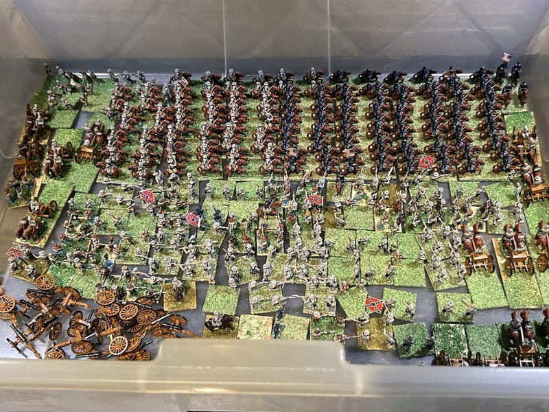 286 Handpainted Civil War Figures Rebel Yankees Labeled w Name Division 27 mm 1”