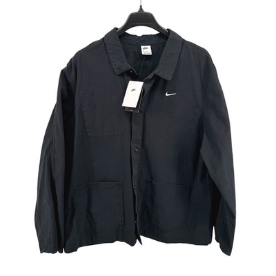 #ad NEW Nike Chore Coat Mens XL Jacket Black Canvas Embroidered Swoosh DQ5184 010 $44.99