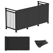 Windscreen4less 3x25' Deck Balcony Privacy Screen Fence Mesh Cover w/ Zip Ties