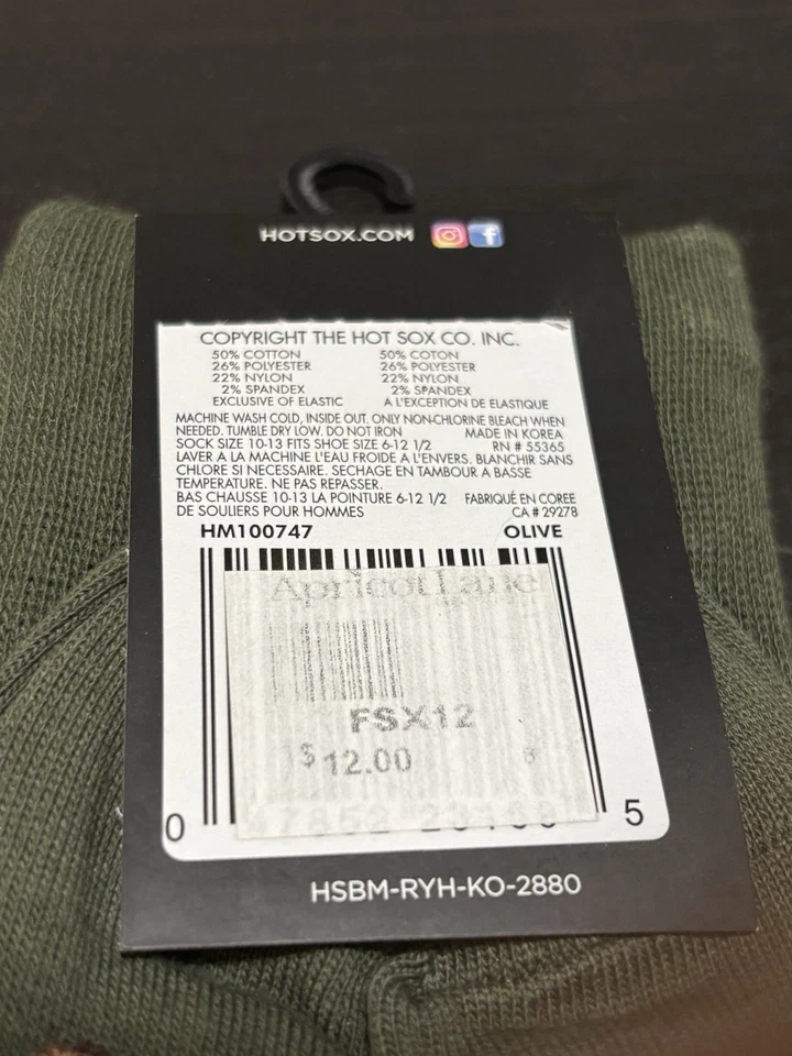 Mens Hotsox Mustache and Beard Crew Socks : Cotton Blend - Image 3 of 3