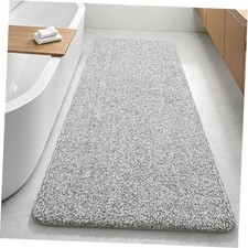 Bathroom Runner Rug 24x60 Inch, Soft Absorbent 24" x 60" Light Grey and White