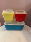 Vintage pyrex fridge set 6 piece primary colors