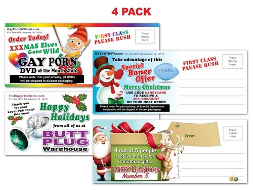 4 PACK - Adult PRANK Mail Postcards FUNNY GAY PORN Joke Gag Gift