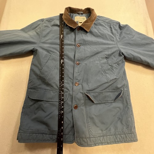 LL Bean Field Chore Barn Work Jacket Canvas Men’s Large Thinsulate Lined Blue - Picture 6 of 13