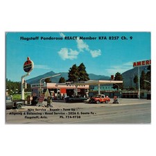 Amoco Gas Station - Vintage Flagstaff Postcard - Arizona CB Radio QSL Ham Card