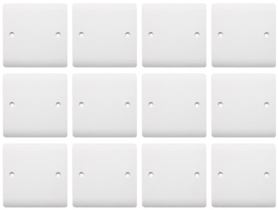 12x Securlec 1 Gang Single Blank Platte Steckdose Abdeckung gebogener Rand Schraube WEISS