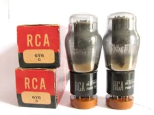 Pair 1952 RCA 6Y6G Beam Power Amplifier Tubes - New Old Stock / New In Boxes
