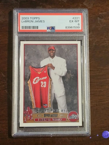 Topps 2003 LeBron James Rookie Card # 221 - PSA 6 Freshly Graded SHARP