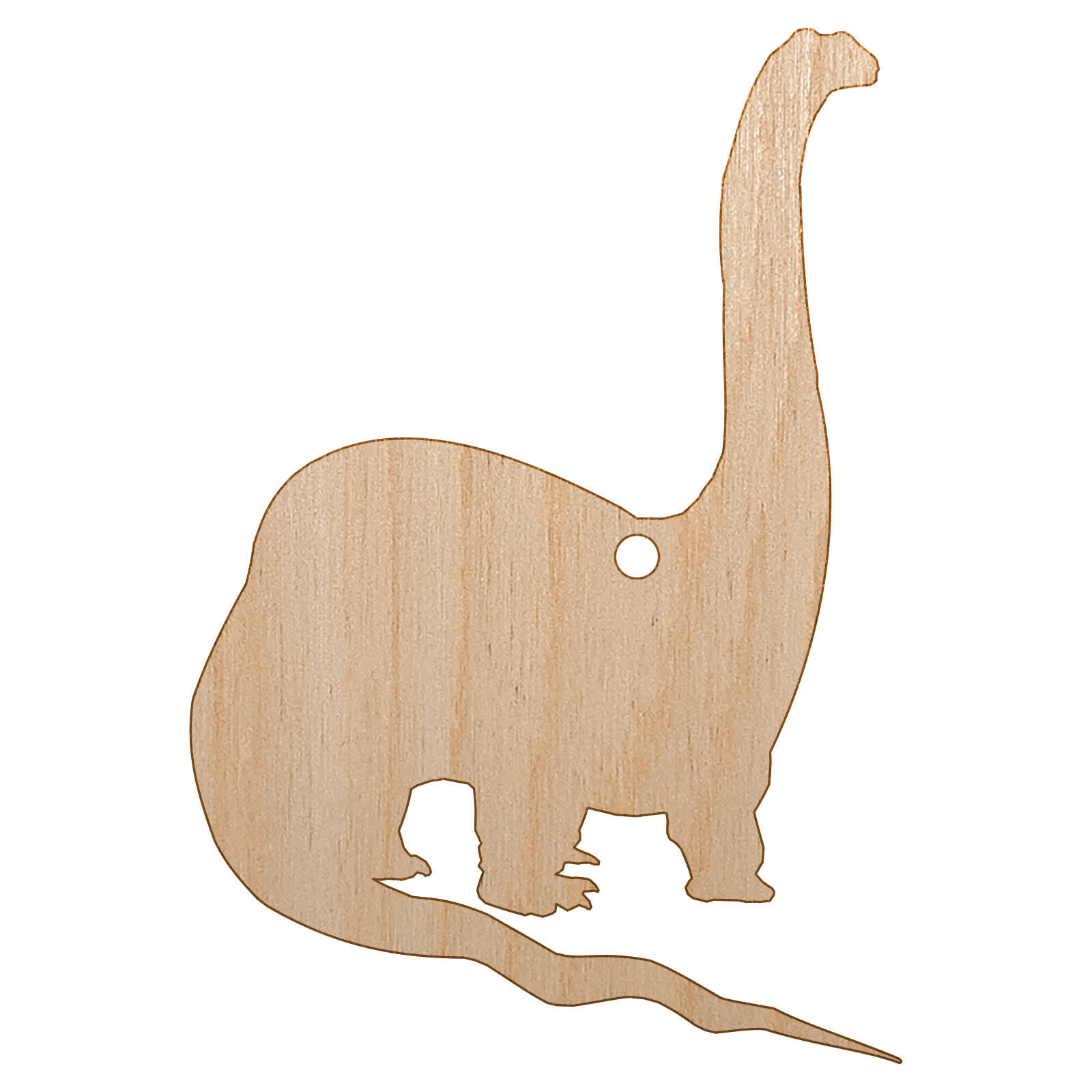 Brachiosaurus Dinosaur Solid Unfinished Craft Wood Christmas Tree DIY Ornament