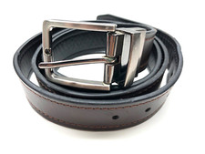 Unbranded Reversible Dress Belt Black Brown Mens Sz 46-48 Faux Leather 1 3/8"