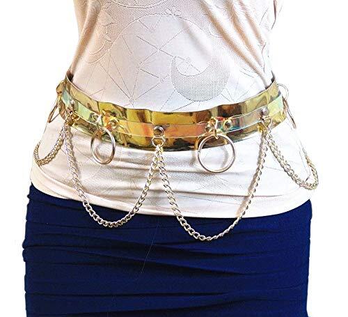 Women\'s Silver Holographic Body Chain Leather Gothic Punk Adjustable Waist Belt Goth Silver Waist Chain - Etsy main image 4
