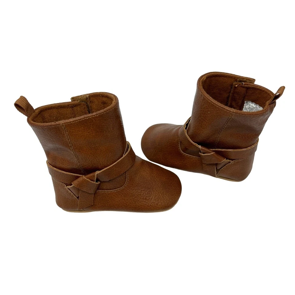 Bebés Niños Antiguos Botas de Cuero Sintético Azul Marino y Zapatos de Pana - Tallas 3-6 M y 6-12 M Foto 3 de 4
