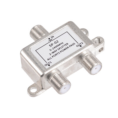 2 Way TV Splitter 5-2400 MHz Coax Cable Adapter for RG59 RG6 HDTV Satellite