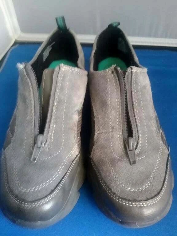 Croft and Barrow Talla 8 M Gris Cuero Caminar Zapatos Informales Sin Cordones Tenis-¡USADOS EN EXCELENTE ESTADO! Foto 2 de 4