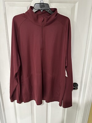 Xersion Men Athletic Performance Top Front Pocket Burgundy XL New With Tag