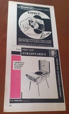 Pubblicità Vito C Voitglander/Fono Valigia Stradivarius/Radiante Gel (1960