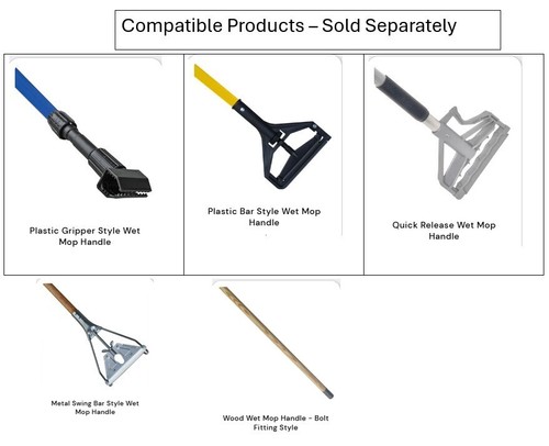 Cerchietto 3, 6, 12 General Purpose bianco cotone passante estremità X-Large mop largo 5" - Foto 4 di 4
