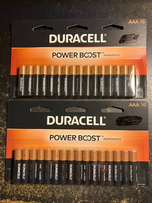 32 DURACELL COPPERTOP AAA ALKALINE BATTERIES;(2x16) PACKS LOT;FREE PRIORITY SHIP