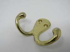 Designer Double Towel Robe Hook Polished Brass