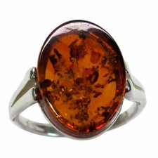 AMAZING NATURAL BALTIC AMBER 925 STERLING SILVER RING SIZE 5-10