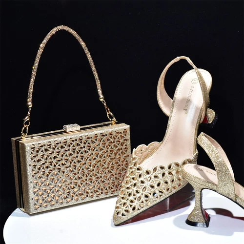 Shoes And Bag Set Latest Italian Sandals Design With Matching Bag Party Shoes - Picture 22 of 23
