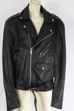 Vintage OPEN ROAD Black Motorcycle Zipper Jacket Size 38