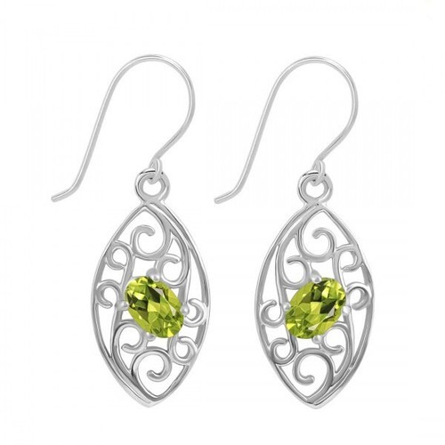 Boucles D'oreilles En Argent 925 Avec Tanzanite Naturelle - 4 Pierres, Forme Poire - Fait Main