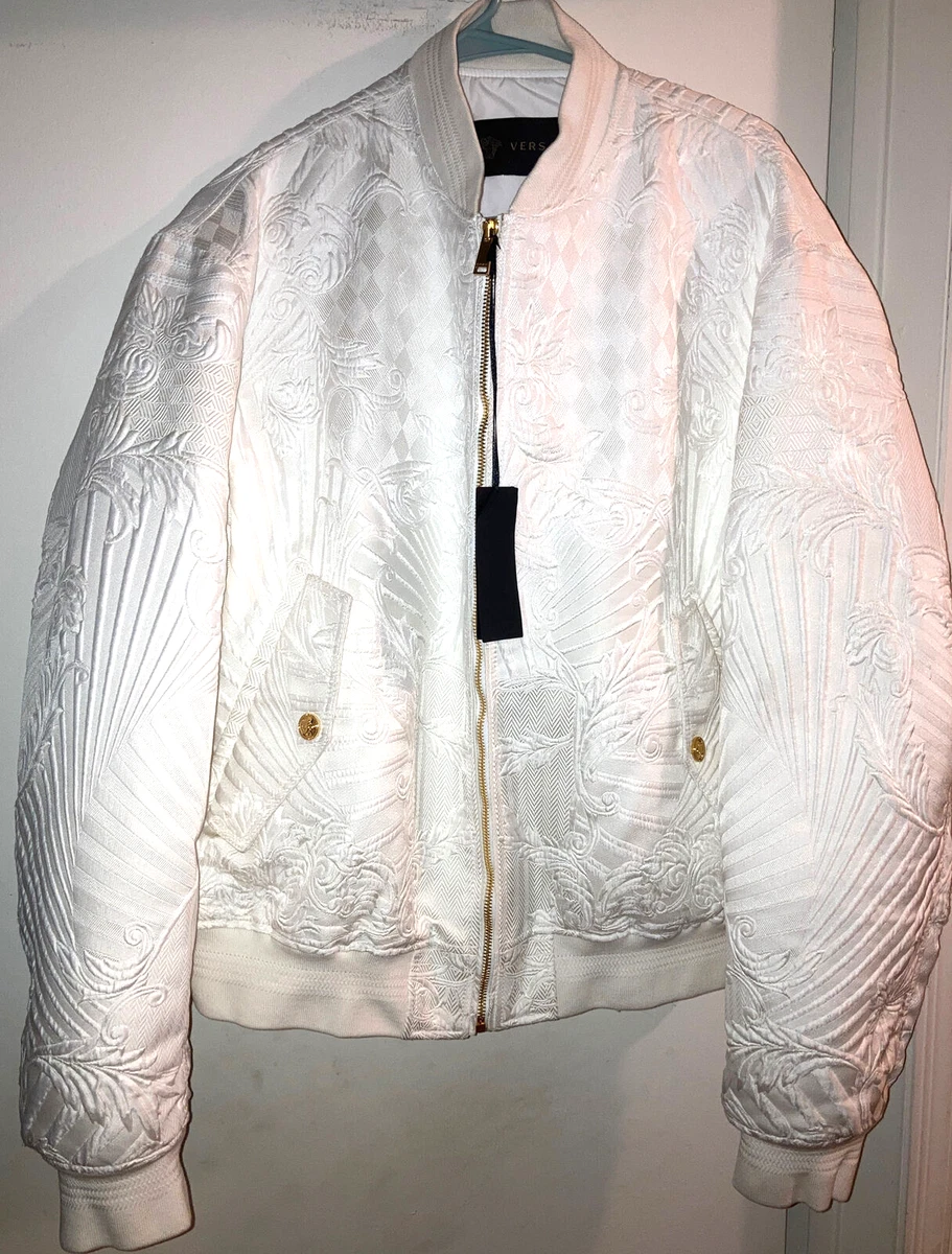 Versace white bomber clearance jacket