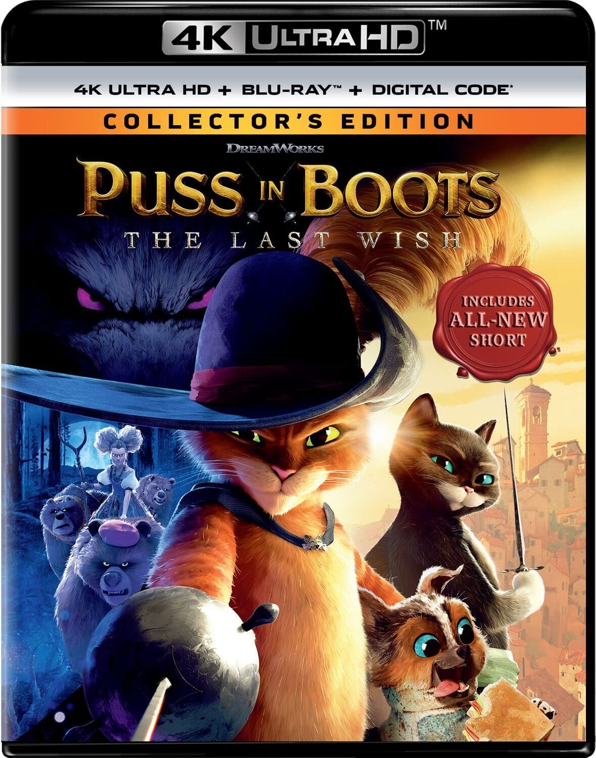 Puss in Boots: The Last Wish (2022) New | Sealed | 4K UHD Blu-ray