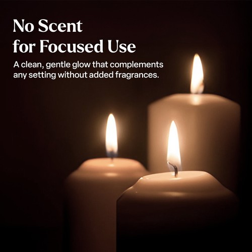 Unscented Thick Round Classic Church Pillar Table Candles 50Hours Long Burn Time - Picture 4 of 12