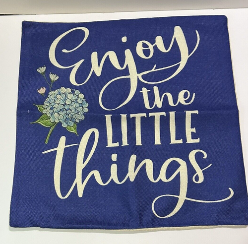 Blue Hydrangea Spring Summer Throw Pillow Covers 18 x 18 Inch for Sofa Couch x 4 - Picture 3 of 5
