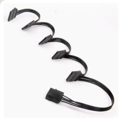 IDE to SATA Power Cord 1/5 Ribbon Cable Straight Black